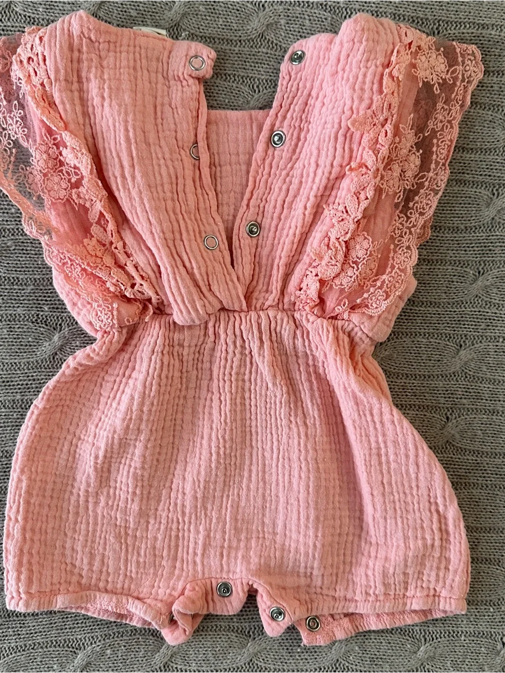 EUC 5pc Baby Girl Romper Bundle, Floral Lace, 24 Months